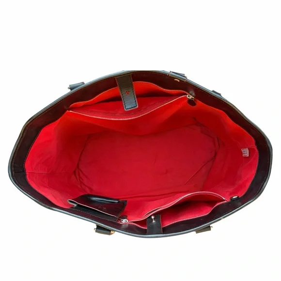 DOONEY & BOURKE Large Black Leather Computer Laptop Bag Shoulder Tote - Picture 5 of 17